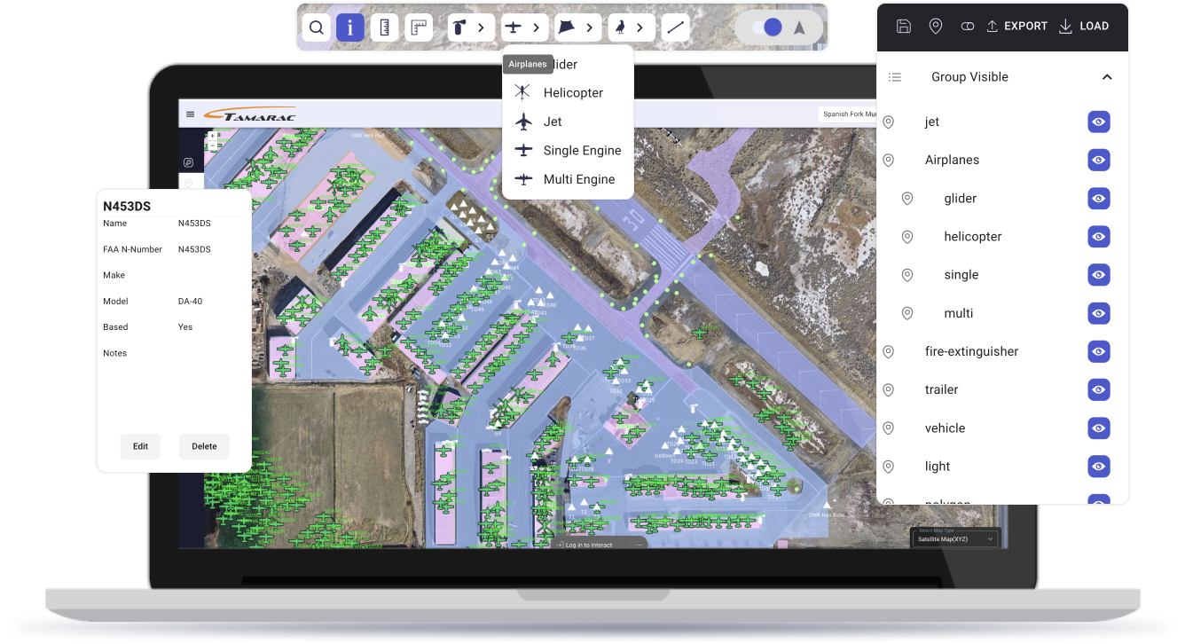 3D digital twin map of an airport terminal with heatmap overlays